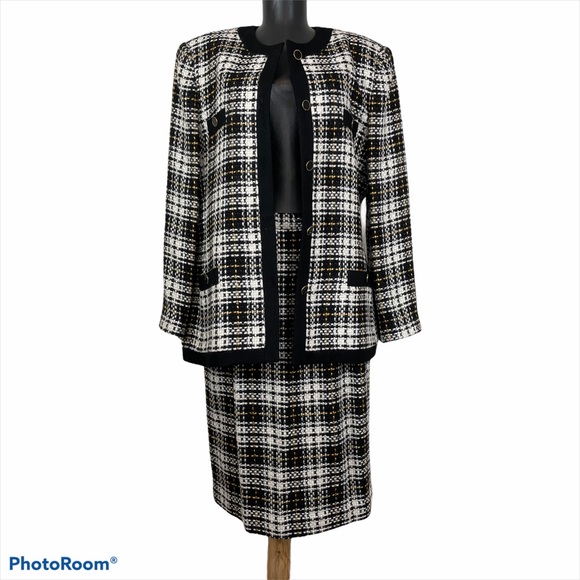 Oleg Cassini Wool Blend Blazer/Skirt Set Size 16 - Picture 16 of 16